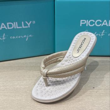 Sandália Piccadilly Feminina Chinelo 500401 Dourada 50585