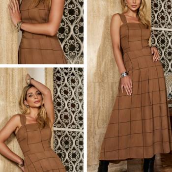 Conjunto Caution Feminino Top e Saia Midi Xadrez TP0033 50376