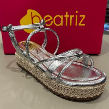 Sandália Beatriz Flatform 353400-16 Prata 48541
