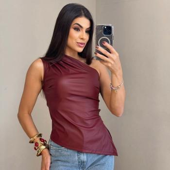 Blusa Ombro Unico Corino Importada SP 51493