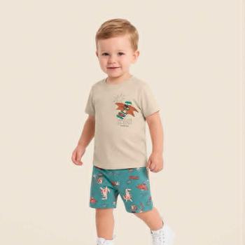Conjunto Malwee Masculino Infantil 1000141590 Camiseta/Bermuda 4 ao 8 45508 k26