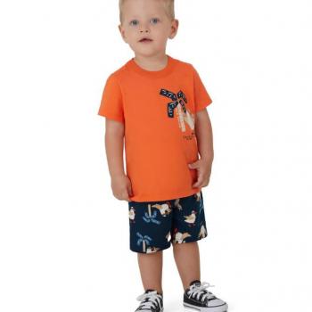 Conjunto Malwee Masculino Infantil 1000130290 Camiseta/Bermuda 1 ao 3 43023
