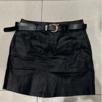 Short Saia Plus Feminina Resinada 7145 Importada SC Com Cinto 51310