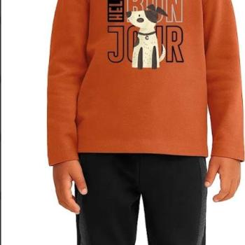 Conjunto Carinhoso Masculino Infantil 1000136495 Camiseta Manga Longa/Calça 1 ao 3 44565 k26