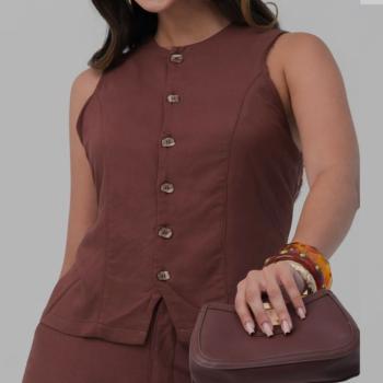 Conjunto Blenk Feminino 40100122 Blusa com Botões  e Short 50561