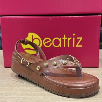 Sandália Beatriz Feminina Flatform 368200/31 Castanho Caramelo 49791
