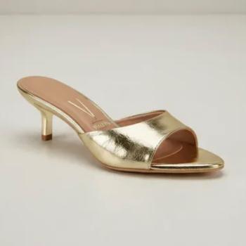 Tamanco Vizzano Bico Folha Salto Fino 6576201 Dourada 51792