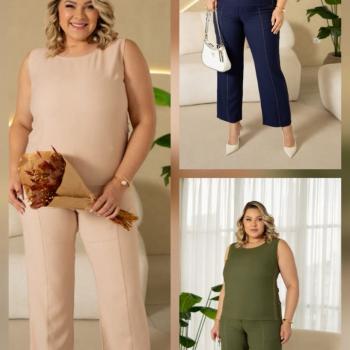 Conjunto Feminino Areen Calça e Blusa Plus 593 48963