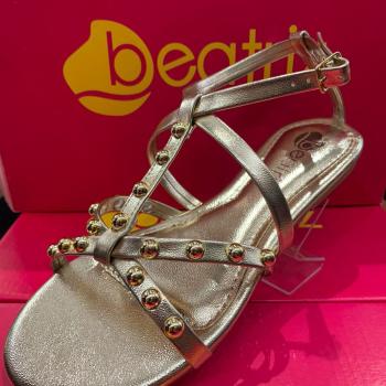 Sandália Beatriz Feminina Rasteira 229200/461 Dourada 49783