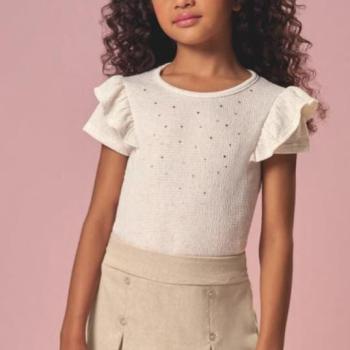 Conjunto Tiny Joy Feminino Infantil 12657 Blusa/Shorts Saia 4 ao 8 45167 k26