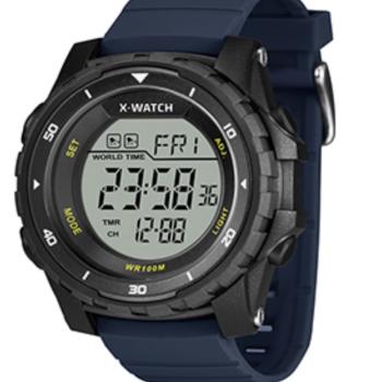Relógio X-Watch Masculino Preto/Azul Petroleo XMPPD769 52127
