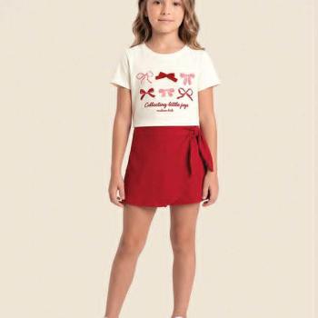 Conjunto Malwee Feminino Juvenil 1000141027 Blusa/Shorts Saia 10 ao 12 45556 k26