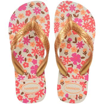 Sandália Havaiana Kids Flores 4000052 Bege/Dourado 44301