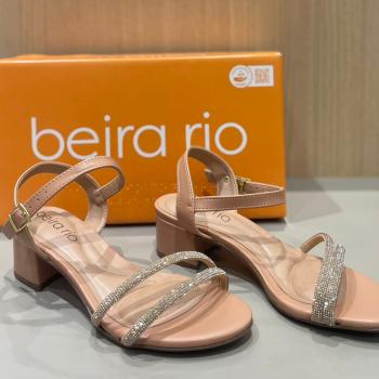 Sandália Beira Rio Salto Bloco Nude  8345646  49600