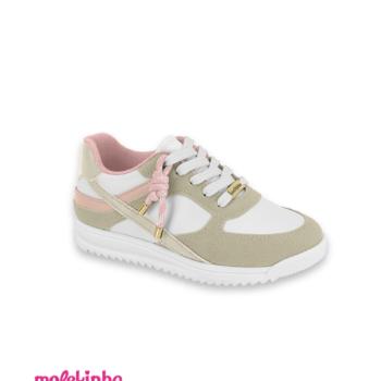 Tênis Molekinha 2583113 Branco Off/Dourado/Rosa Charm 45453 k26