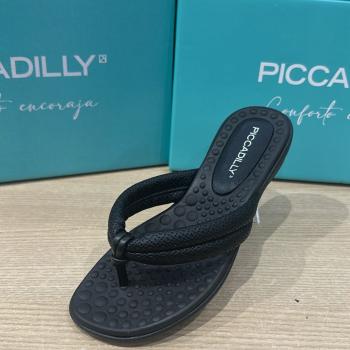 Sandália Piccadilly Feminina Chinelo 500401 Preta 50584