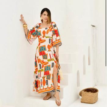 Vestido Feminino Jilem Longo Com Manga 48982