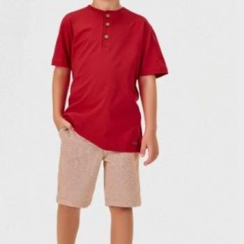 Conjunto Kiko e Kika Masculino Infantil 14323 Camiseta/Bermuda 4 ao 10 43898