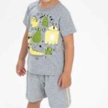 Conjunto Fashion Kids Masculino Infantil 9852 Camiseta/Bermuda Moletinho 1 ao 3 44266 k26