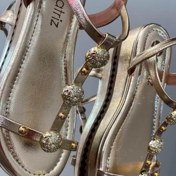 Sandália Beatriz Flatform Feminina 368200 Dourada 50206