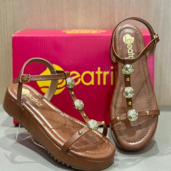 Sandalia Beatriz Flatform Feminina caramelo 368200 50316 171