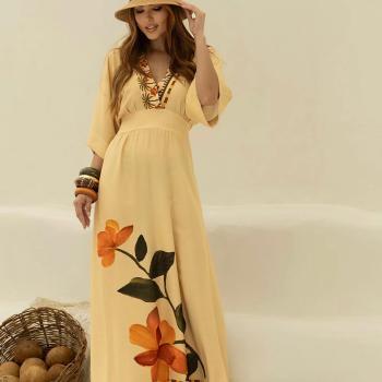 Vestido Jilem Longo Decote V 51887