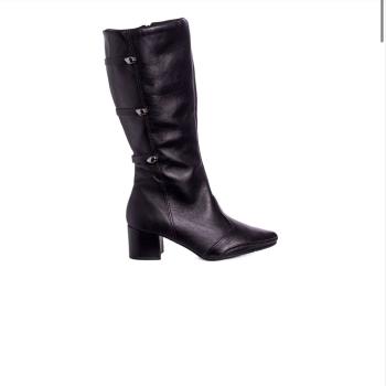 Bota Ramarim Feminina 2657106 Cano Alto Couro Preta 50968