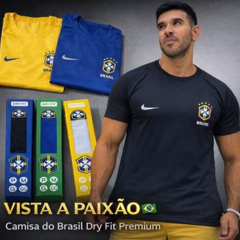 Camiseta Unisex Seleção Brasileira Básica na Caixinha 51229