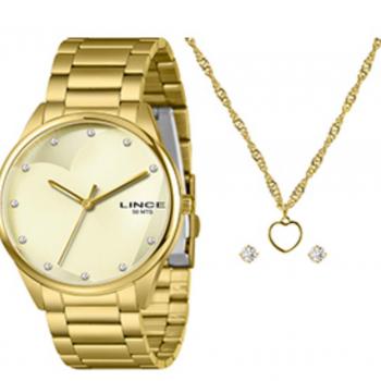 Relógio Lince Feminino + kit Colar e Brincos LRGH244L40 48037