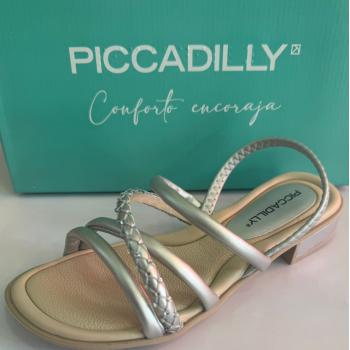 Sandalia Piccadilly Metalizada 590085 Prata 50633