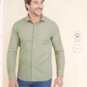 Camisa Breda Social Masculina 1123008 M/L Puro Algodão Slim 50470