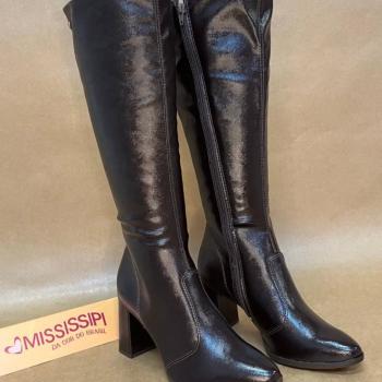 Bota Mississipi Feminina J0841 Zenna Cano Alto Verniz Preto 50768