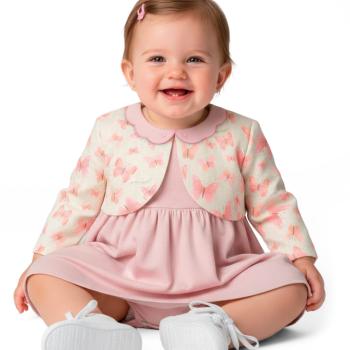 Conjunto Carinhoso Feminino Bebê 1000135968 Vestido/Casaco P ao G 44724 k26