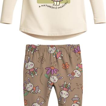 Conjunto Malwee Feminino Infantil 1000136555 Blusa Manga Longa/Calça 1 ao 3 44806 k26