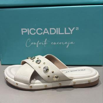 Sandália Piccadilly Rasteira 445002 Off White 50978