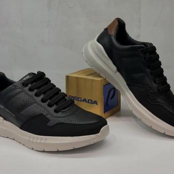 Sapatenis em Couro Pegada Masculino 172601-03 Preto 48722