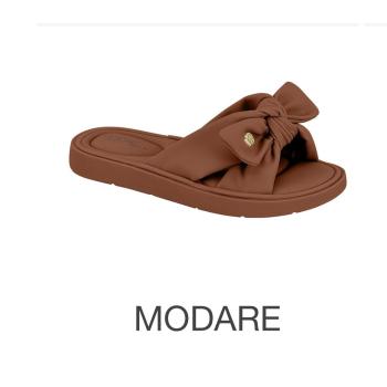 Sandália Modare Feminina Slide Laço 7208101 Nobuck Ultra Confort Avela 50487