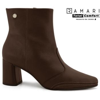 Bota Bico Fino Ramarim Feminina em couro Café 2659101 50926