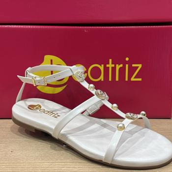 Sandália Beatriz Feminina Rasteira  360200/32 Off White 51244