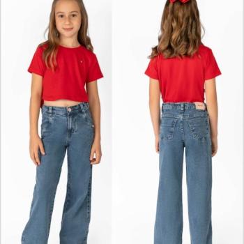 Calça Papa Tuti Feminina Infantil Wide Leg 225353 6 ao 10 43882
