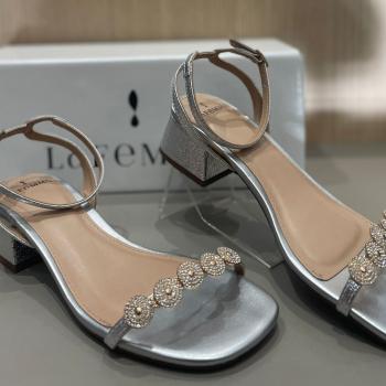 Sandalia La Femme Salto bloco 4cm Prata 62013 48842