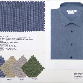 Camisa Social Breda Uomo M/C Plus Size Fio 50/1 48667