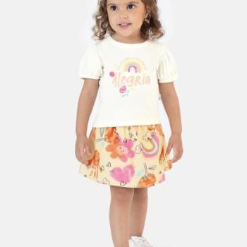 Conjunto Malwee Feminino Infantil 1000132150 Blusa/Shorts Saia 3 44038