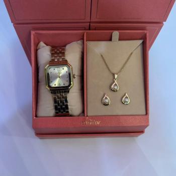 Kit Relógio Condor Dourado Feminino Com Brinco e Colar CO2035MZL/K4X 50675