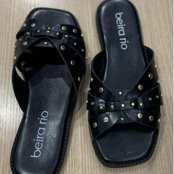 Sandalia Rasteira Feminina Beira Rio Preta 857110150194