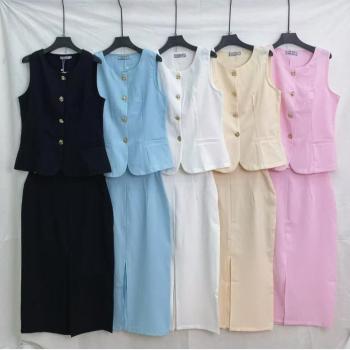 Conjunto Feminino Saia Midi e Colete 689 49233