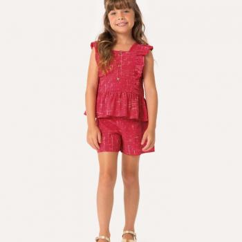 Conjunto Carinhoso Feminino Juvenil 1000130825 Blusa /Shorts 10 ao 12 43209