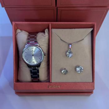 Kit Relógio Condor Prata feminino Com Brinco e Colar CO2035NZP/K4K 50668