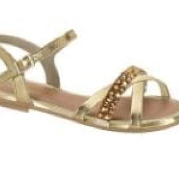 Sandália Molekinha 21571209 Dourado/Branco Off 44092