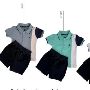 Conjunto Pytellus Baby Masculino Bebê 1185 Camisa/Bermuda P ao G 45007 k26